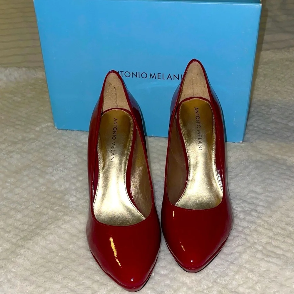 ANTONIO MELANI Red Patent Heels - Picture 1 of 3